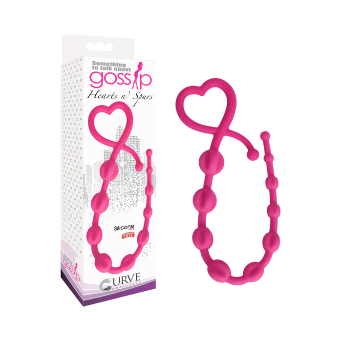 Curve Toys Gossip Hearts N Spurs Silicone Ridged Anal Beads Magenta