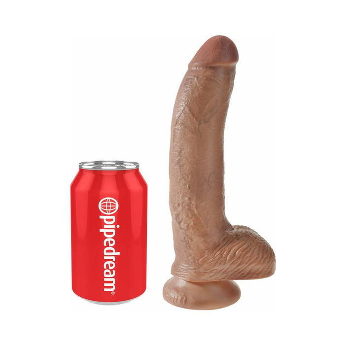Pipedream King Cock 9 in. Cock With Balls Realistic Suction Cup Dildo Tan
