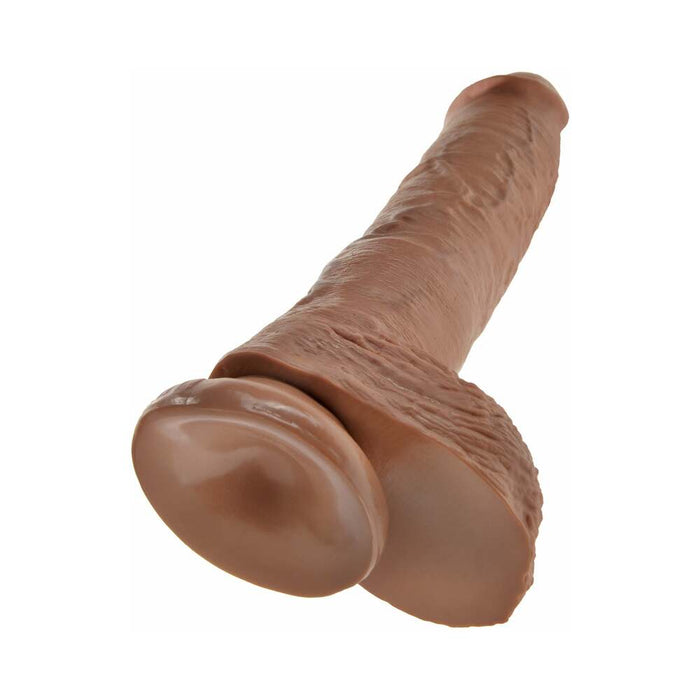 Pipedream King Cock 10 in. Cock With Balls Realistic Suction Cup Dildo Tan