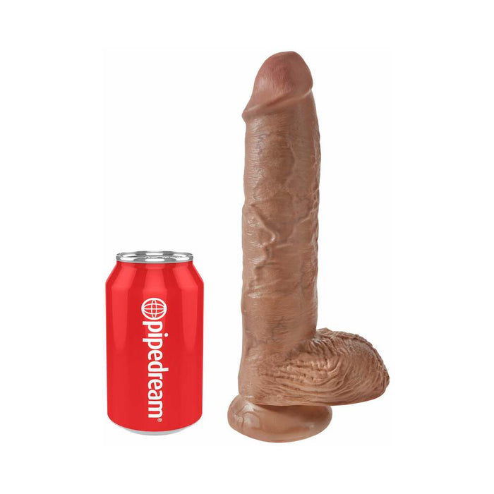 Pipedream King Cock 10 in. Cock With Balls Realistic Suction Cup Dildo Tan