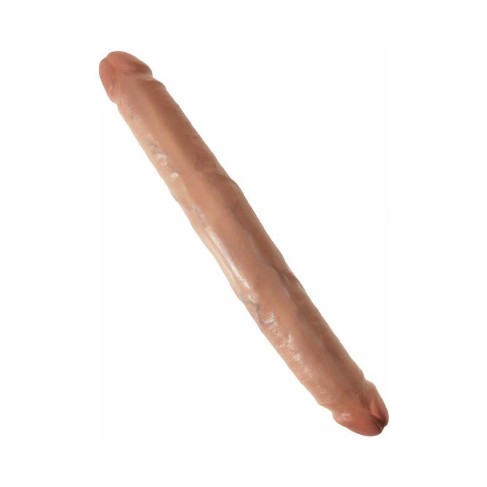 King Cock 12 in. Slim Double Dildo Realistic Tan