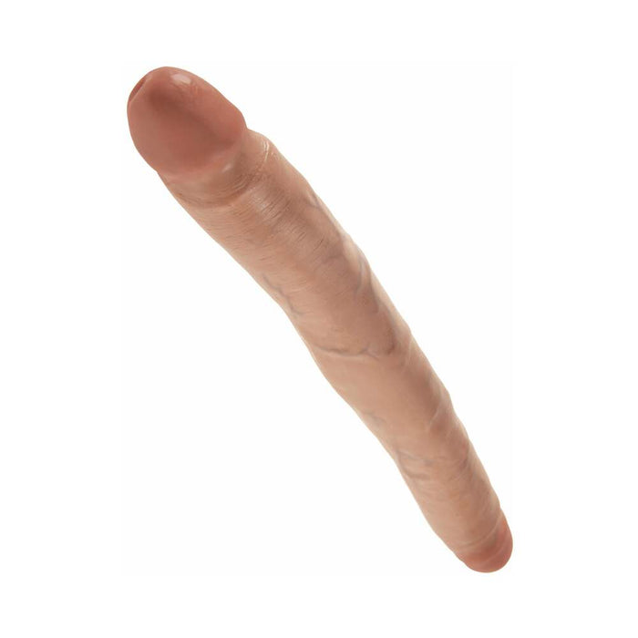 King Cock 12 in. Slim Double Dildo Realistic Tan