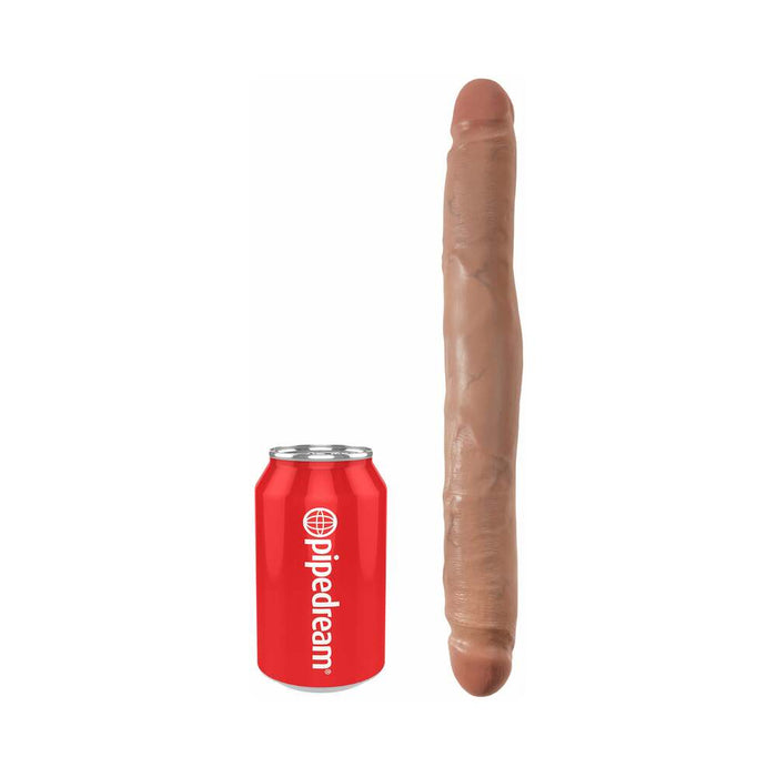 King Cock 12 in. Slim Double Dildo Realistic Tan