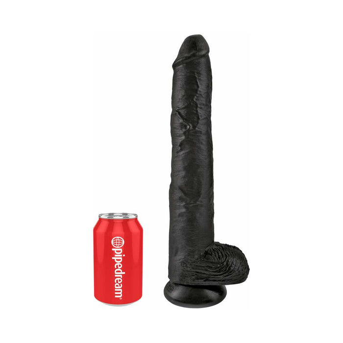 Pipedream King Cock 14 in. Cock With Balls Realistic Suction Cup Dildo Black