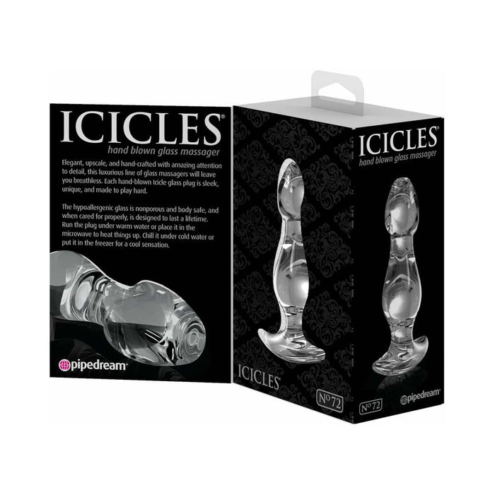 Pipedream Icicles No. 72 Glass Anal Plug Clear