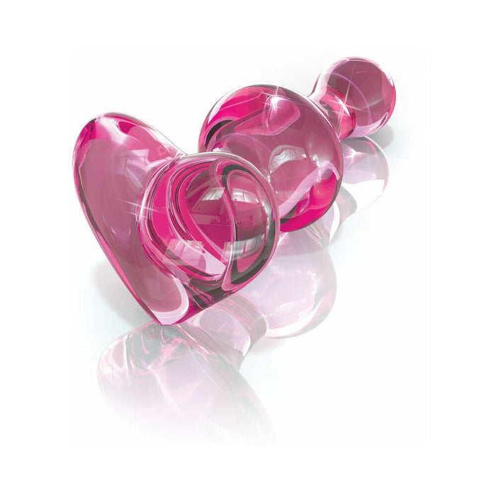 Pipedream Icicles No. 75 Beaded Glass Massager With Heart-Shaped Base Pink