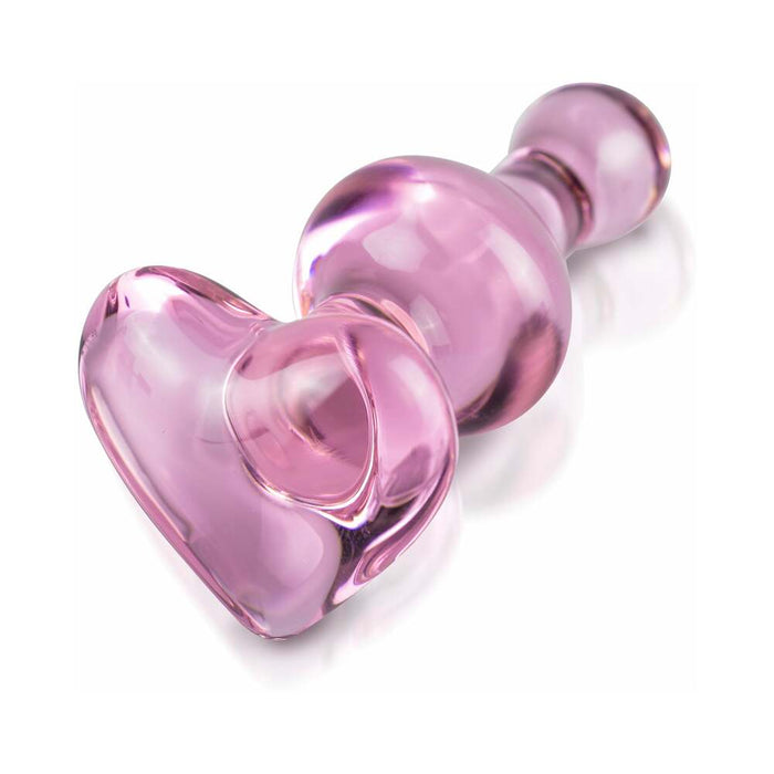 Pipedream Icicles No. 75 Beaded Glass Massager With Heart-Shaped Base Pink