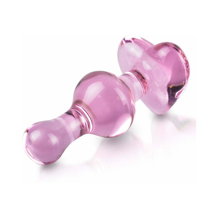 Pipedream Icicles No. 75 Beaded Glass Massager With Heart-Shaped Base Pink