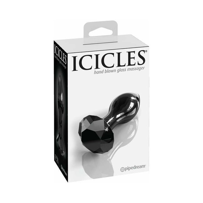 Pipedream Icicles No. 78 Glass Anal Plug With Faceted Base Black