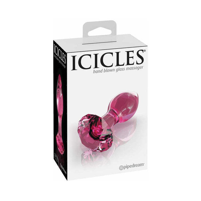 Pipedream Icicles No. 79 Glass Anal Plug With Faceted Base Pink