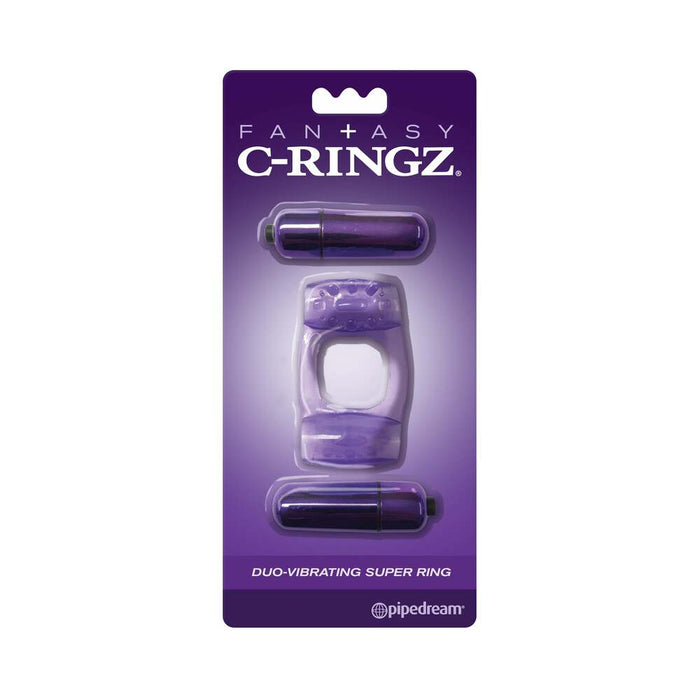 Pipedream Fantasy C-Ringz Duo-Vibrating Super Ring With Dual Bullets Purple