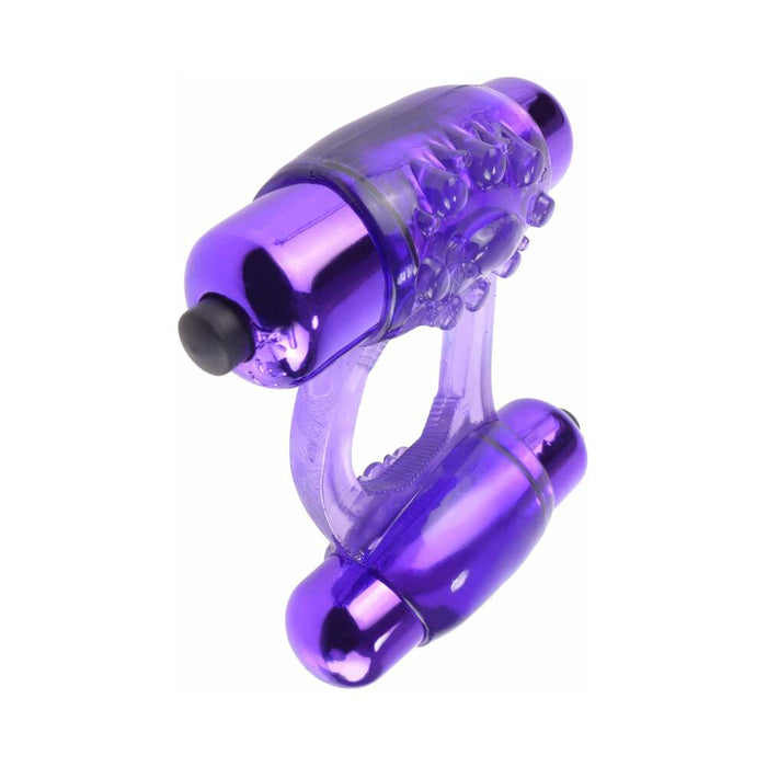 Pipedream Fantasy C-Ringz Duo-Vibrating Super Ring With Dual Bullets Purple