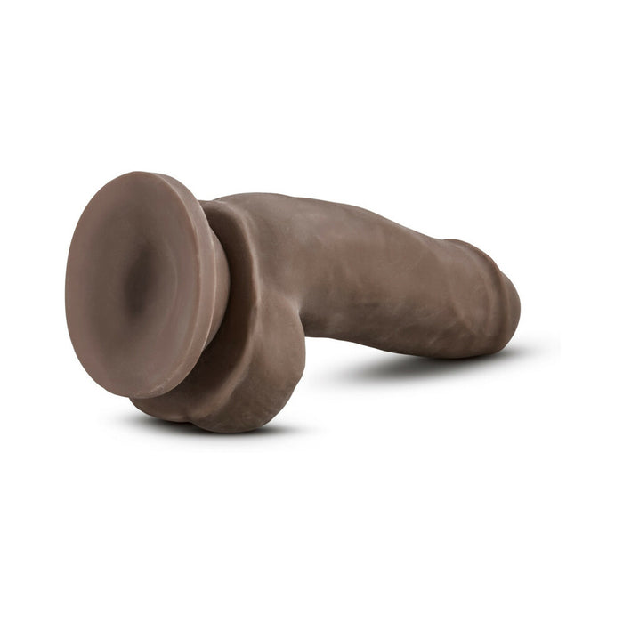 Blush Au Naturel 7 in. Fat Boy Posable Dual Density Dildo with Balls & Suction Cup Brown