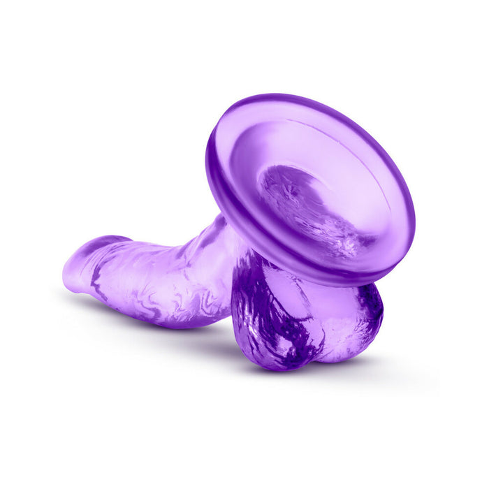 Blush Naturally Yours 4 in. Mini Cock Realistic Dildo with Balls & Suction Cup Purple