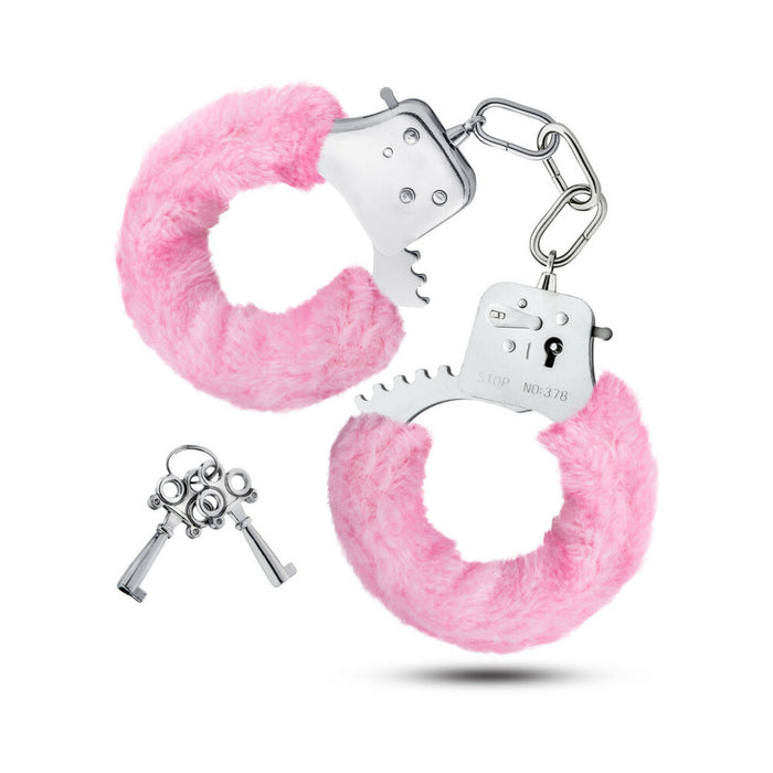 Blush Temptasia Adjustable Faux Fur Cuffs Pink