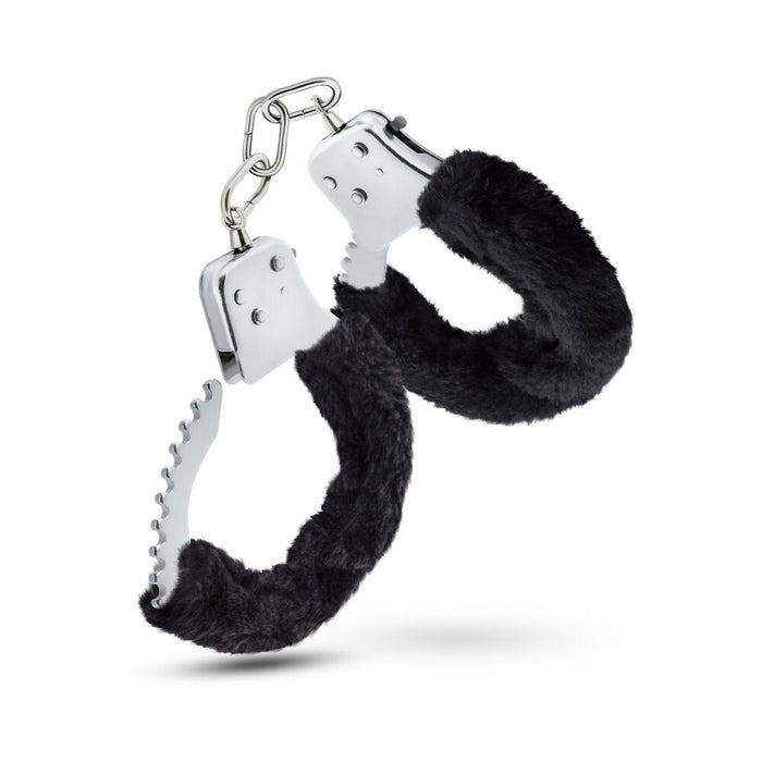 Blush Temptasia Adjustable Faux Fur Cuffs Black