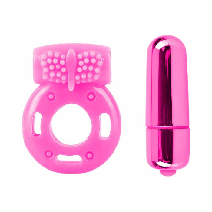 Pipedream Neon 3-Piece Silicone Vibrating Couples Kit Pink