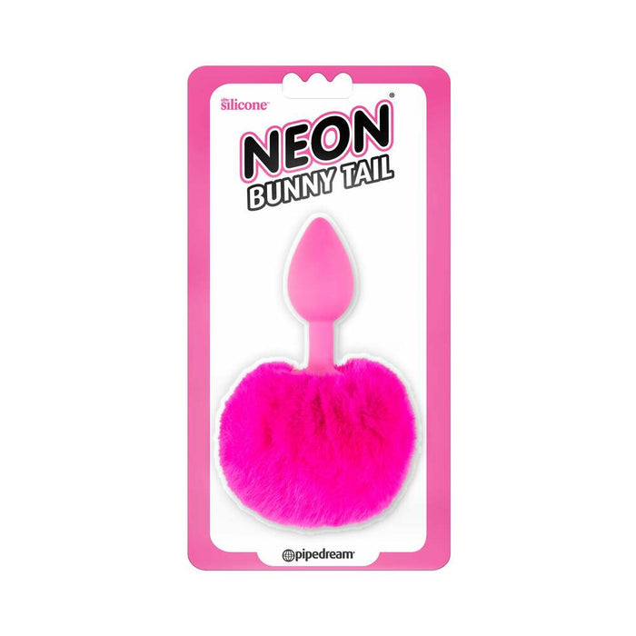 Pipedream Neon Bunny Tail Silicone Anal Plug Pink