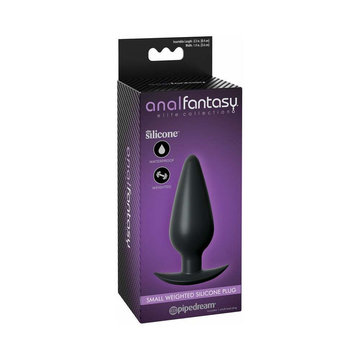 Pipedream Anal Fantasy Elite Collection Small Weighted Silicone Plug Black