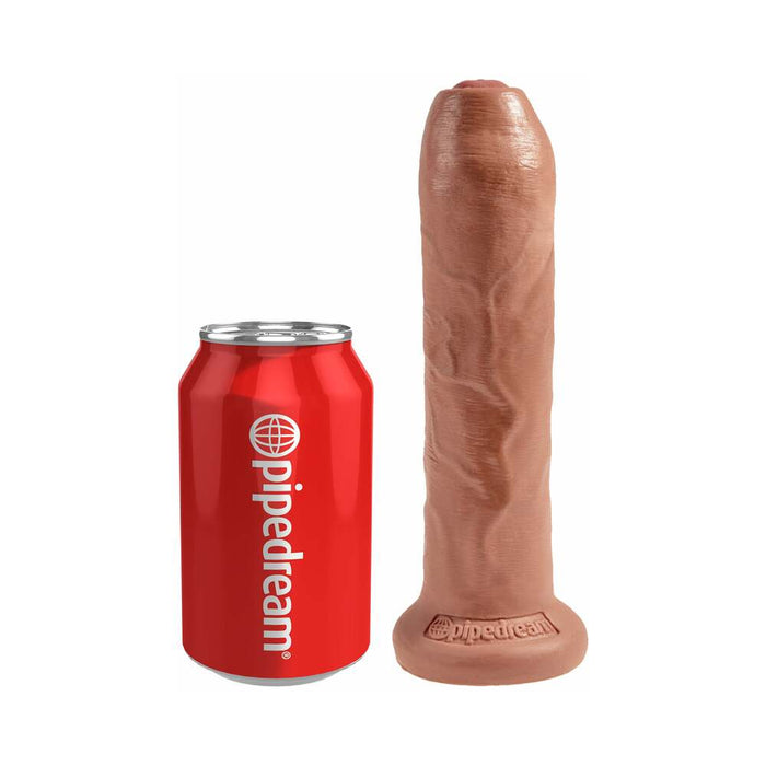 King Cock 7 in. Uncut Cock Realistic Dildo With Moveable Foreskin & Suction Cup Tan