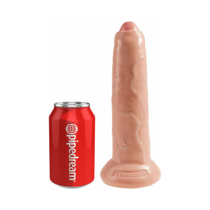 Pipedream King Cock 9 in. Uncut Cock Realistic Dildo With Moveable Foreskin & Suction Cup Beige
