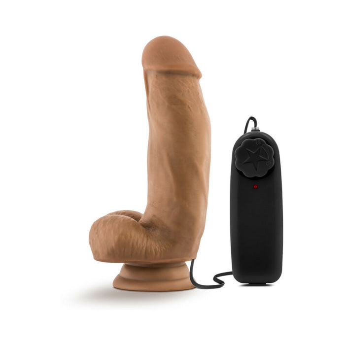 Blush Loverboy MMA Fighter Remote-Controlled 7 in. Vibrating Dildo with Balls & Suction Cup Tan