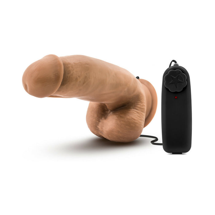 Blush Loverboy MMA Fighter Remote-Controlled 7 in. Vibrating Dildo with Balls & Suction Cup Tan