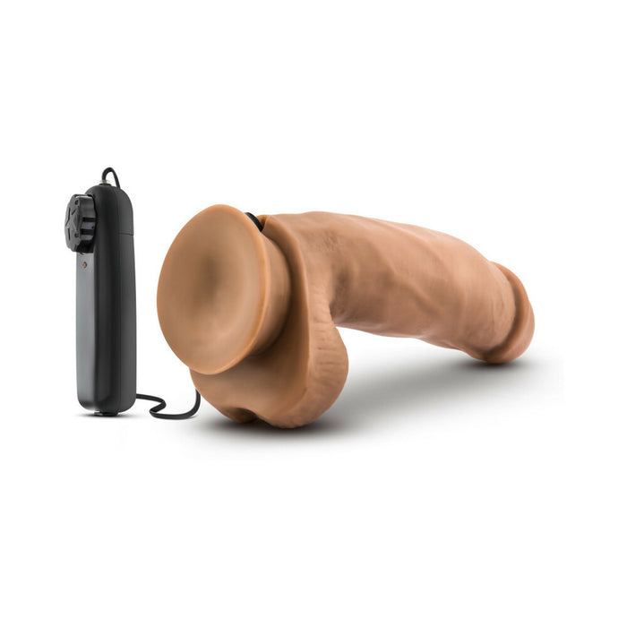 Blush Loverboy MMA Fighter Remote-Controlled 7 in. Vibrating Dildo with Balls & Suction Cup Tan