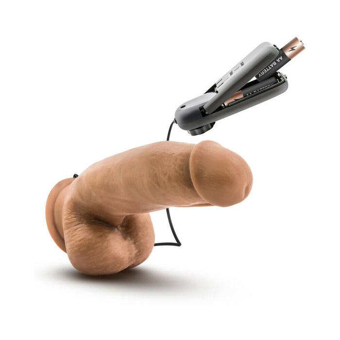 Blush Loverboy MMA Fighter Remote-Controlled 7 in. Vibrating Dildo with Balls & Suction Cup Tan