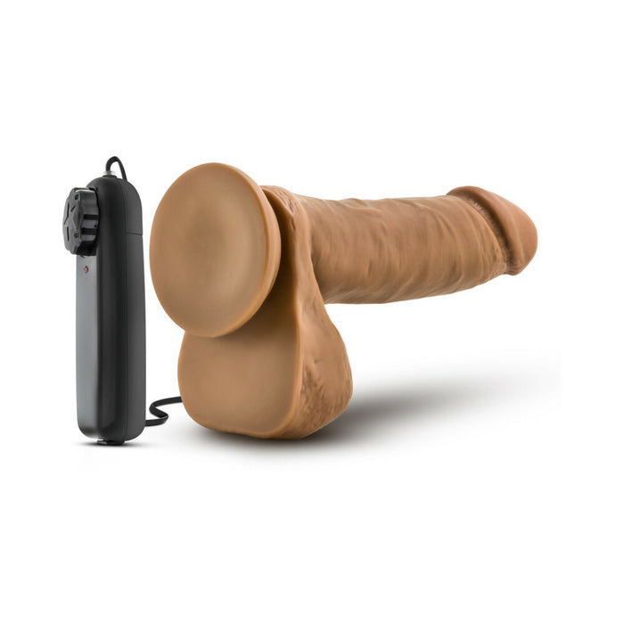Blush Loverboy Soccer Champ Remote-Controlled 8 in. Vibrating Dildo with Balls & Suction Cup Tan