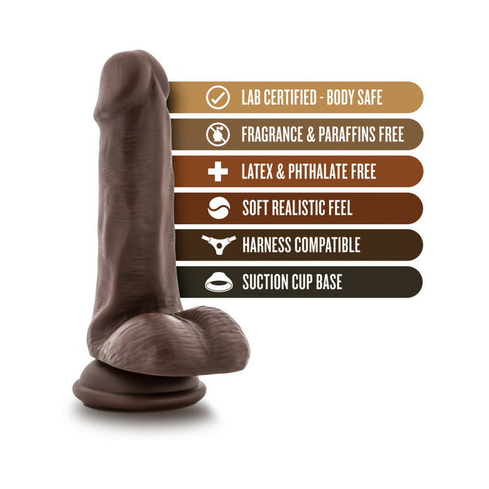Blush Loverboy Top Gun Tommy Realistic 6 in. Dildo with Balls & Suction Cup Brown