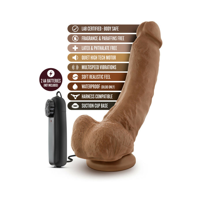 Blush Loverboy The Boxer Remote-controlled 9 in. Vibrating Dildo with Balls & Suction Cup Tan