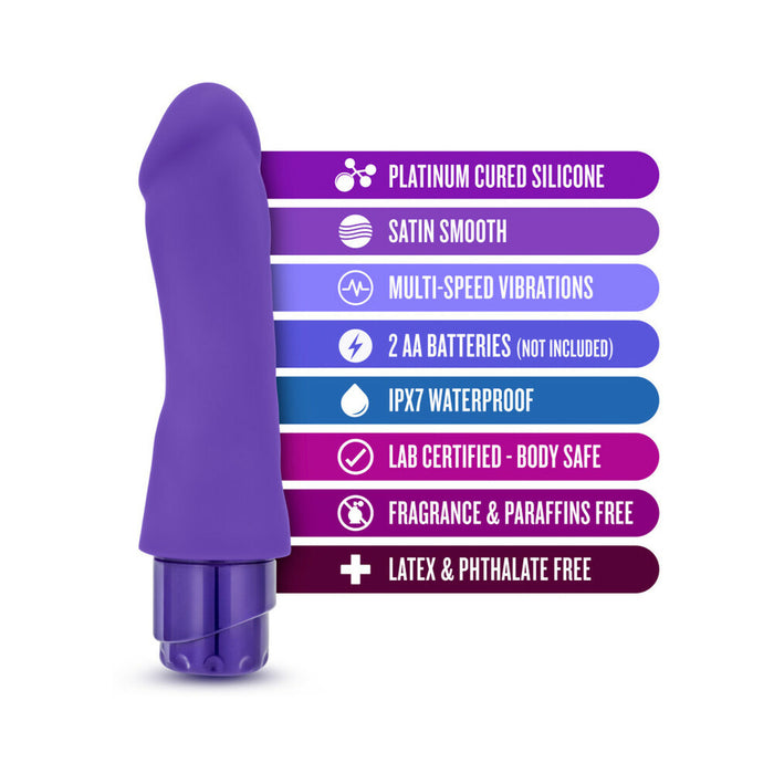 Blush Luxe Marco 7.75 in. Silicone Vibrating Dildo Purple