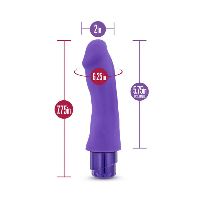 Blush Luxe Marco 7.75 in. Silicone Vibrating Dildo Purple