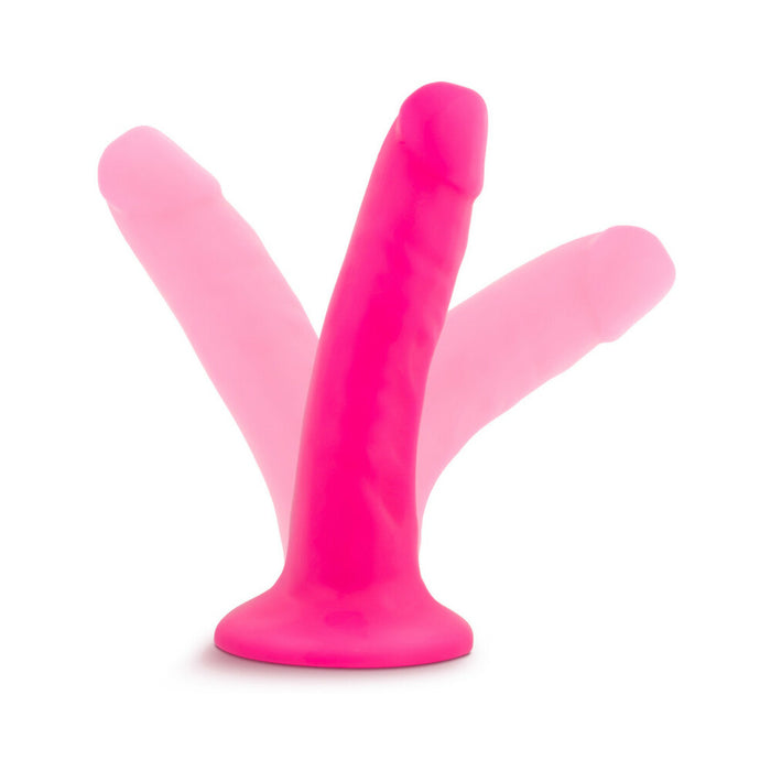 Blush Neo 6 in. Dual Density Dildo with Suction Cup Neon Pink