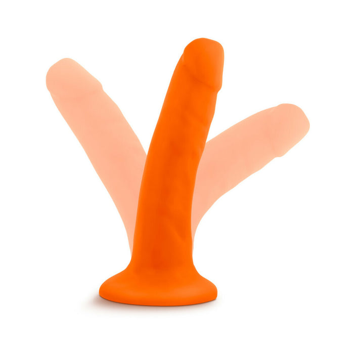 Blush Neo 6 in. Dual Density Dildo with Suction Cup Neon Orange