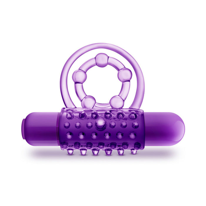 Blush Play with Me The Player Vibrating Double Strap Cockring Purple