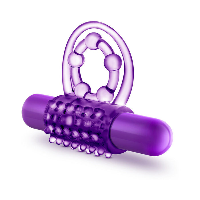 Blush Play with Me The Player Vibrating Double Strap Cockring Purple