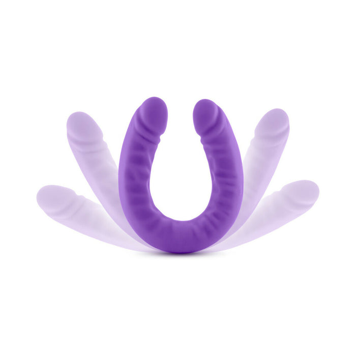 Blush Ruse Realistic 18 in. Silicone Slim Double Dong Dual Ended Dildo Purple