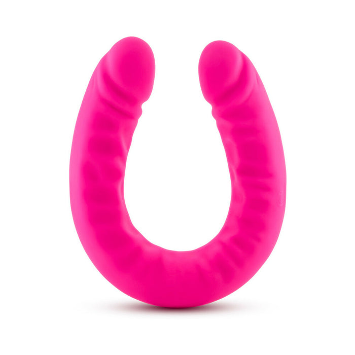 Ruse Realistic 18 in. Silicone Slim Double Dong Dual Ended Dildo Hot Pink