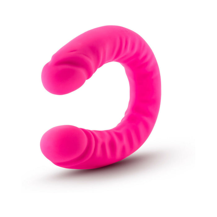 Ruse Realistic 18 in. Silicone Slim Double Dong Dual Ended Dildo Hot Pink