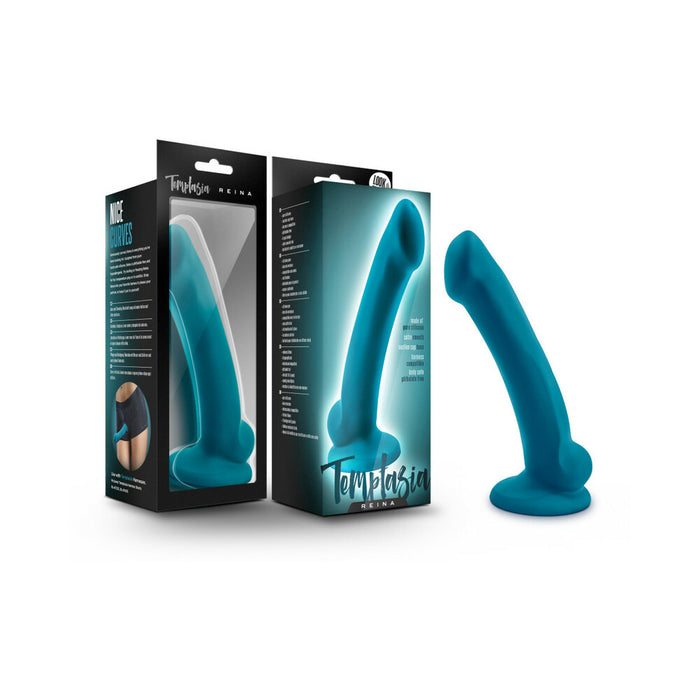 Blush Temptasia Reina 7 in. Silicone Dildo with Suction Cup Teal