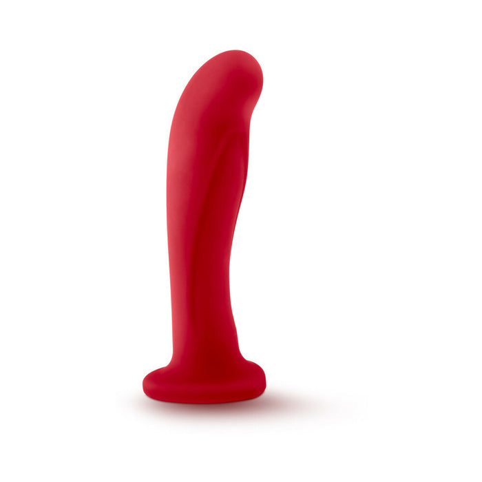 Blush Temptasia Jezebel 6 in. Curved Silicone Dildo with Heart-Shaped Suction Cup Crimson