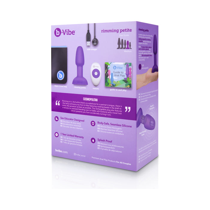 b-Vibe Rimming Petite Rotating and Vibrating Remote Control Plug Purple