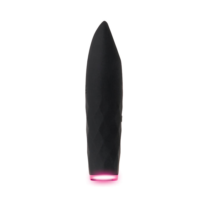 Evolved On The Spot Light-Up Rechargeable Silicone Bullet Vibrator Black