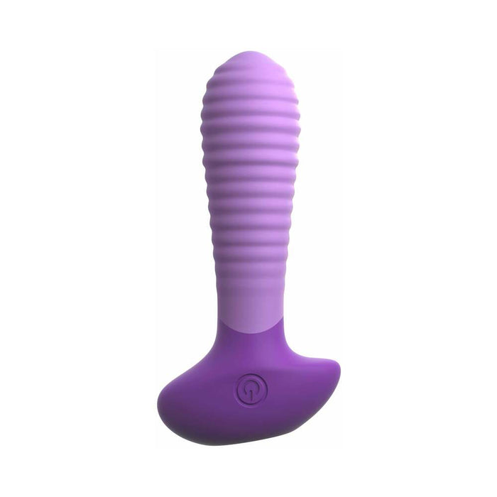 Pipedream Fantasy For Her Petite Tease-Her Rechargeable Vibrating Silicone Ribbed Anal Plug Purple