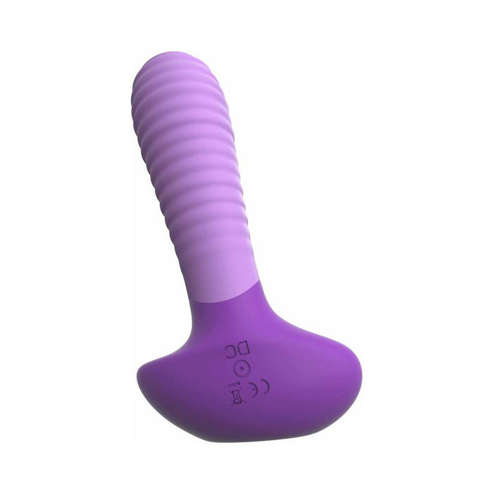 Pipedream Fantasy For Her Petite Tease-Her Rechargeable Vibrating Silicone Ribbed Anal Plug Purple