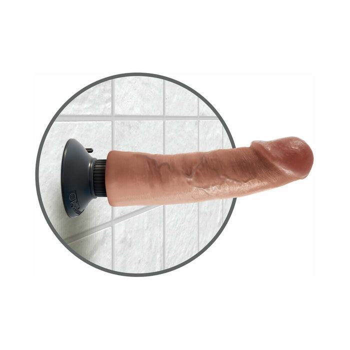 Pipedream King Cock 9 in. Vibrating Cock Poseable Dildo With Suction Cup Tan