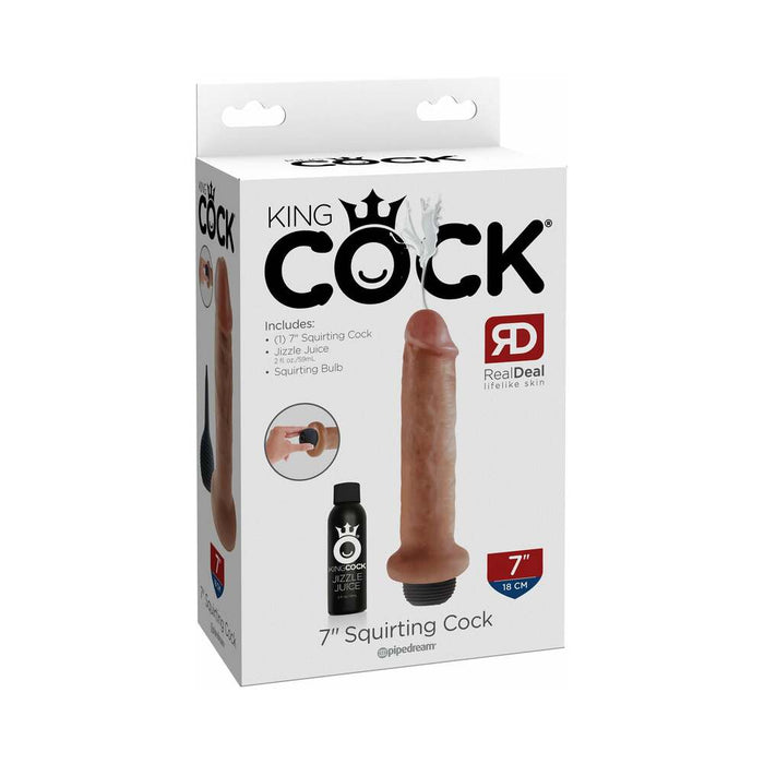 Pipedream King Cock 7 in. Squirting Cock Realistic Dildo Tan