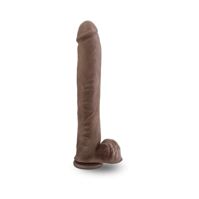 Blush Au Naturel Daddy 14 in. Posable Dual Density Dildo with Balls & Suction Cup Brown